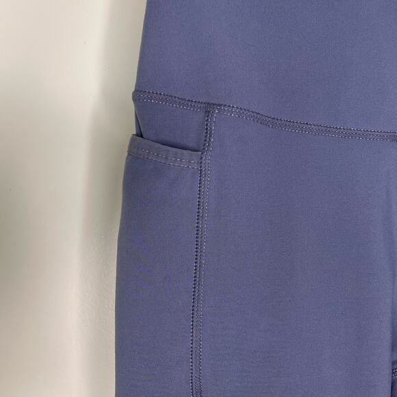 Gymshark Gray Blue Dry Moisture Management Leggings with Side Pockets XS - Picture 4 of 7